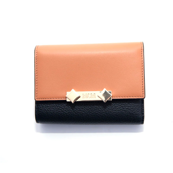 MCM Milano Three-Fold Wallet, Women's Size 3.5" x 4.7" x 1.0" - Black